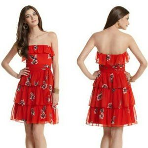 Strapless Sunset Sundress, White House Black Market, sz 12, w/ removable straps